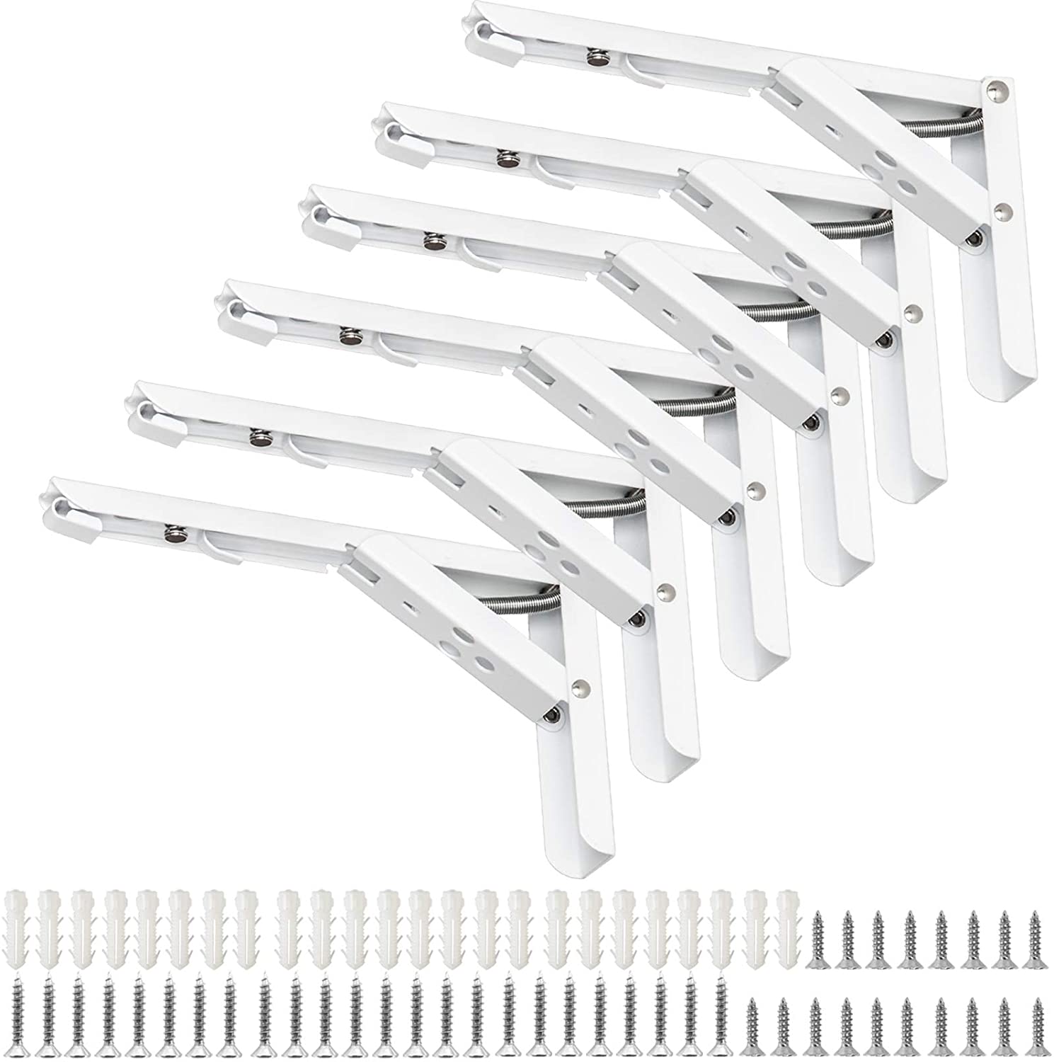 12" Spring Loaded Folding Shelf Bracket for Wall Mounting in Industry 1.5-2.0mm Thick