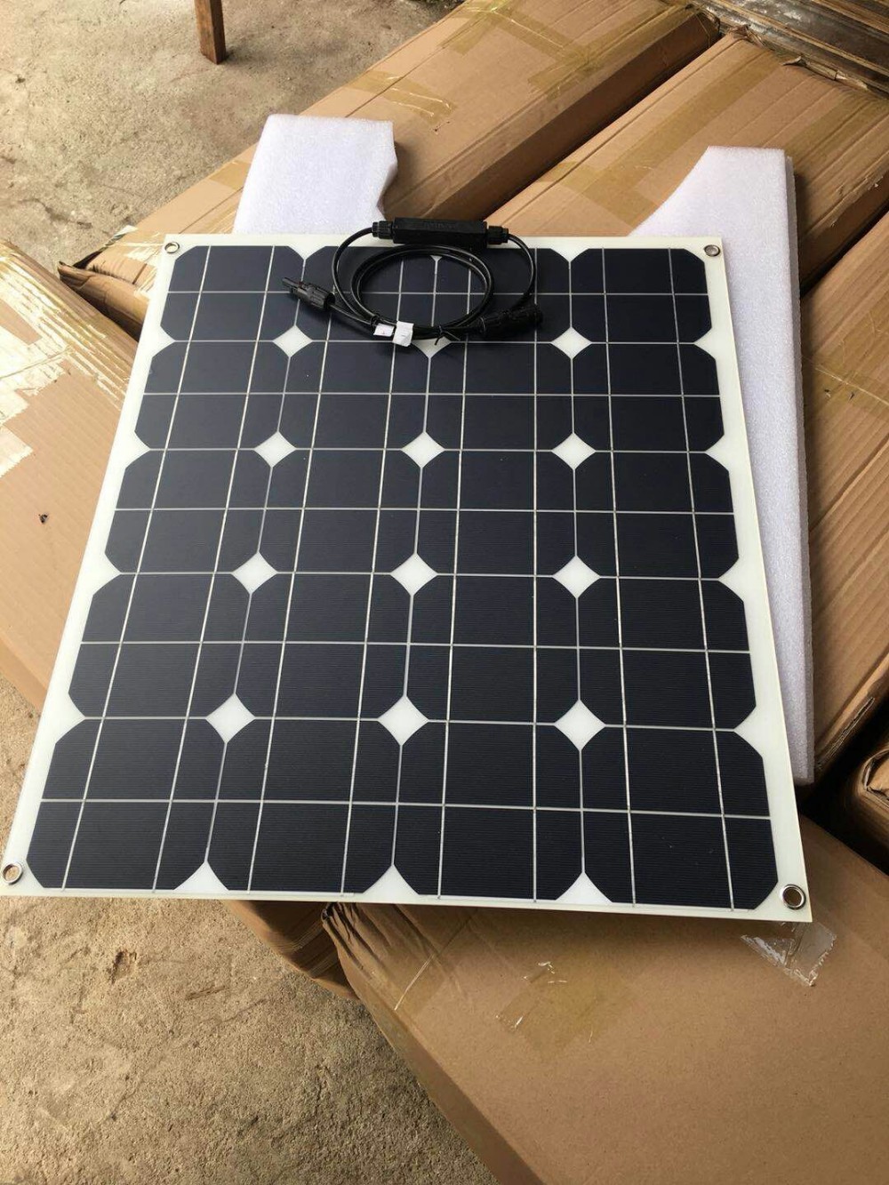 Small Powerful 12v 50w Solar Panel Semi Flexible Monocrystalline Solar Panel