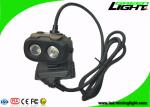 Dual Beam LED Mining Cap Lights 15000lux 10.4Ah Panasonic Battery Antistatic