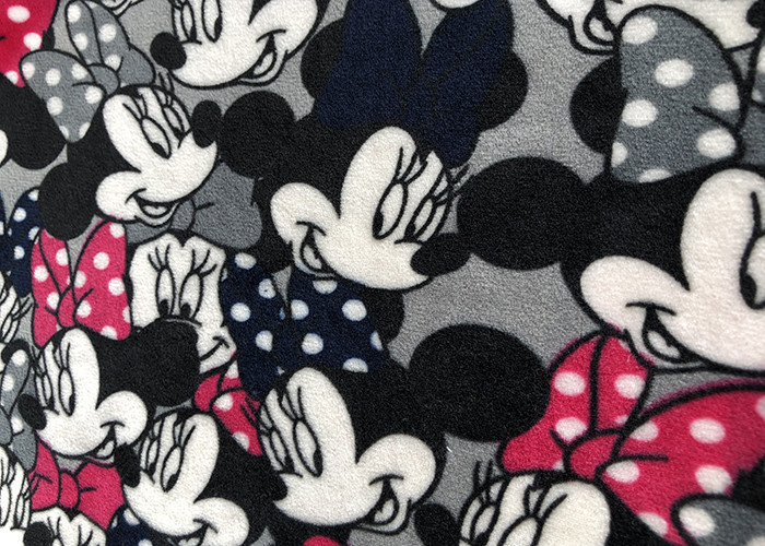 Mickey Design Stretch Knitted Spandex Velvet Fabric