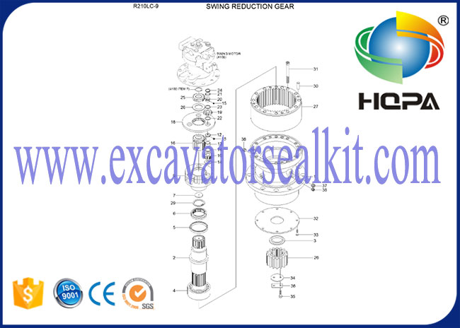 Excavator Hydraulic Parts R210LC-9 Swing Reduction Unit 31Q6-10140