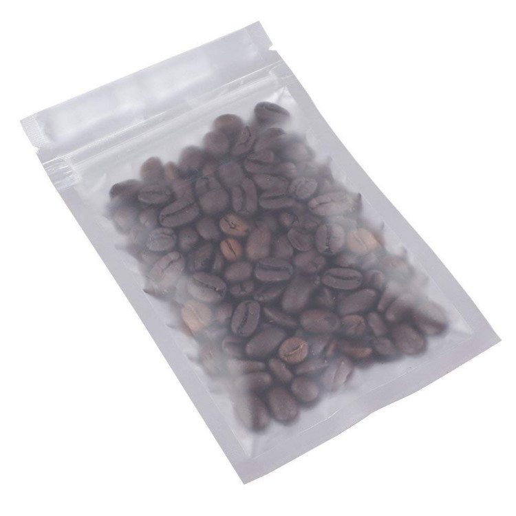 Clear White Food Safe FDA Approved Flat Metallic Mylar Foil Flat Zip-lock Bag
