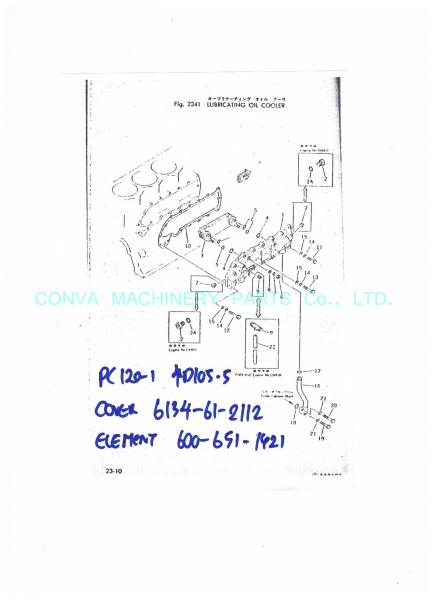 Buy cheap Komatsu 4D105 Oil Cooler Cover , External Oil Cooler Accessories 6134-61-2112 from wholesalers