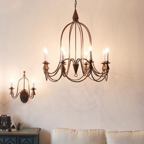 Country metal Chandelier Led Retro Candle Chandeliers vintage Loft interior