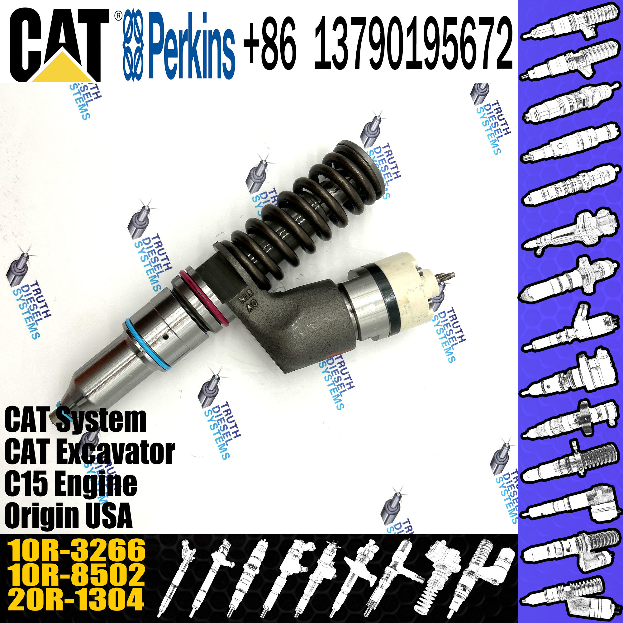 253-0617 Common Rail Fuel Injector 10R-3266 CAT D10N D10R D10T