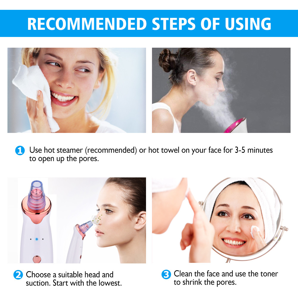 The Most Effective Blackhead Vacuum Acne Cleaner Pore Remover Electric Skin Facial Cleanser Care Pore Cleaner