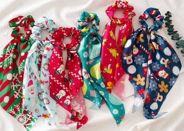 Christmas seamless colorful festival collar-streamer hair accessories ladies