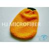 Buy cheap Orange Coral Fleece Microfiber Car Wash Mitt 80% Polyester 4.4" x 8.8" from wholesalers