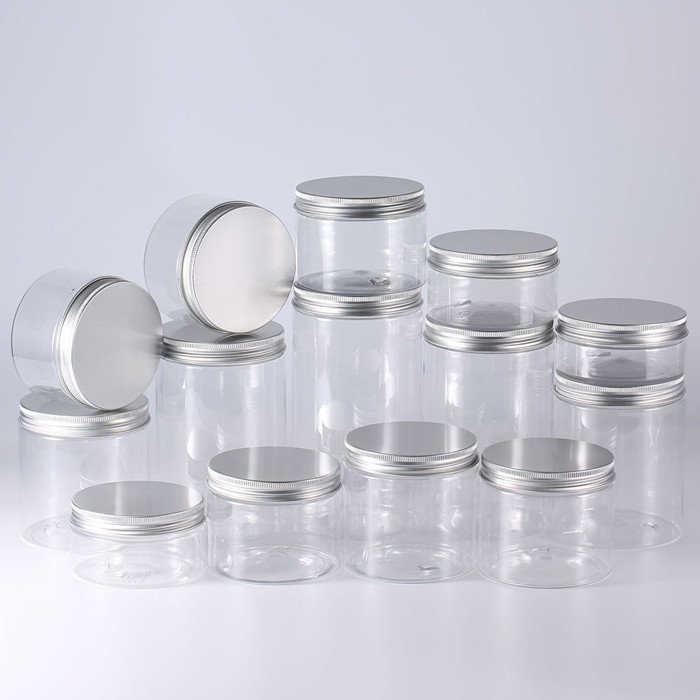 500ml 85mm Wide Mouth Round Plastic Canisters Clear Storage Jars