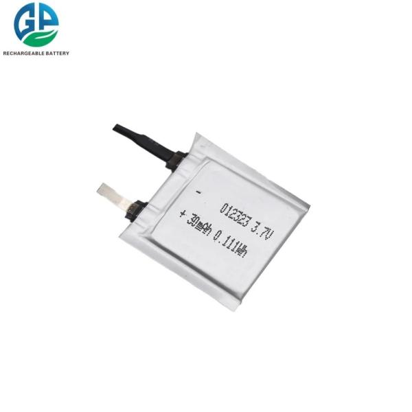 Buy cheap 3.7V 30mAh Li Ion Rechargeable Battery 012323 KC Certificated from wholesalers