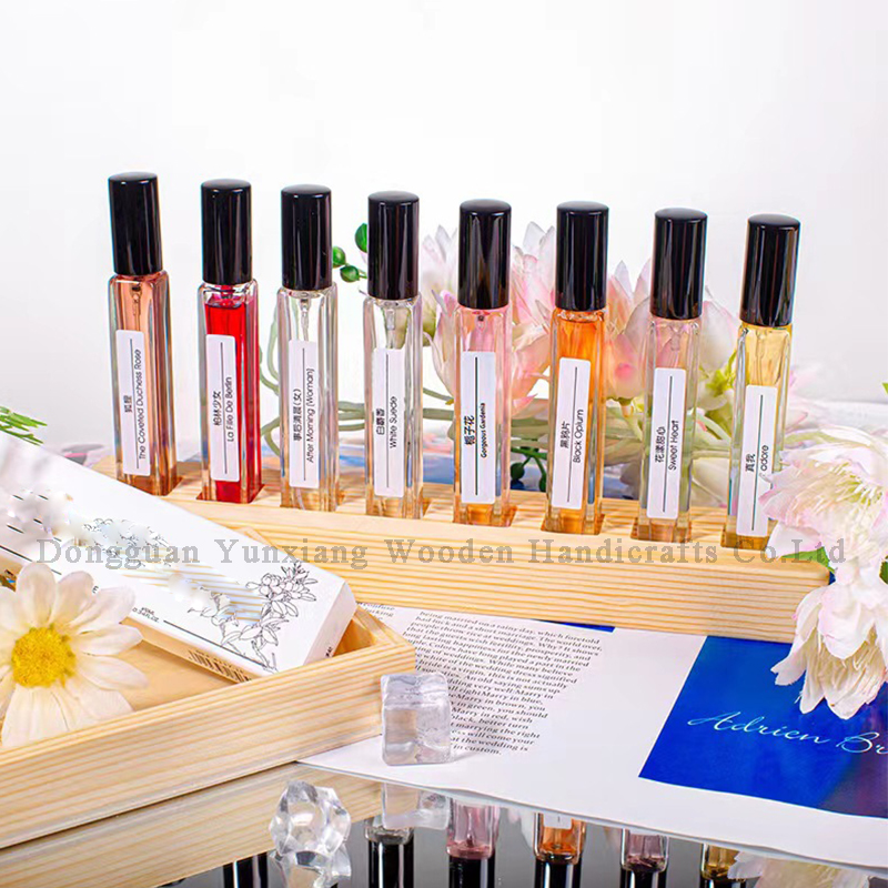 Small Wooden Box Perfume Sample Display Wooden Sign Perfume Box Display Stand