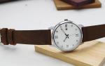 Quartz Mens Stainless Steel Watch / Leisure Mens Leather Strap Watches