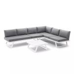Aluminum Frame Patio Set AJUNION Modern Outdoor Furniture Daybed Sectional