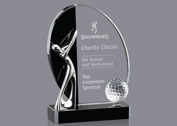 Buy cheap Custom Logo Golf Trophy Cup With Metal Golf Figures & Crystal Golf Ball from wholesalers