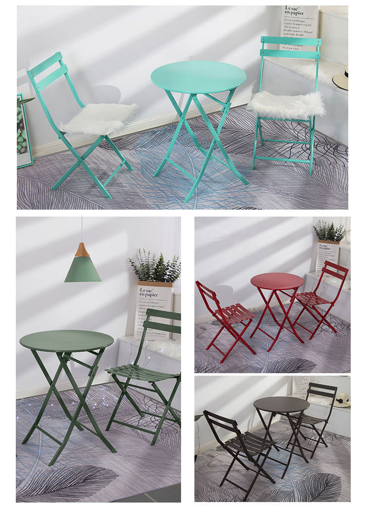 Traditional Charm Contemporary Function Folding Table and Chair Set for Courtyard