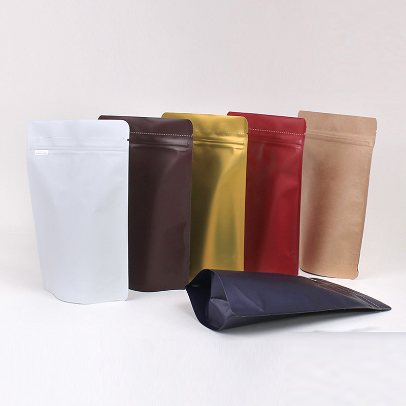 Friendly China Supplier Custom Color Printing Zipper Top One Way Valve Pink Foil Coffee Bags
