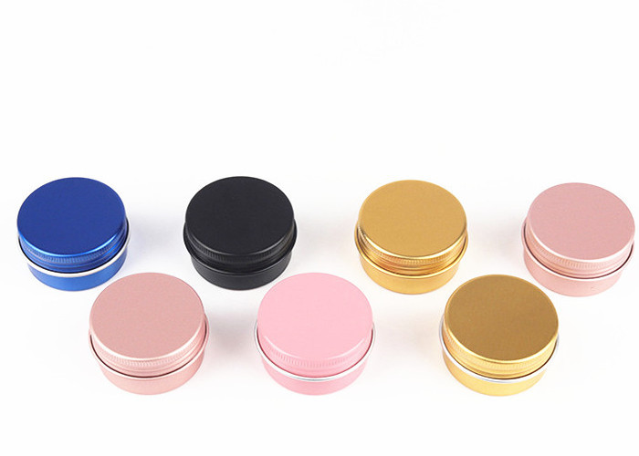 Matte pink Emboss Printing Hair Wax Cosmetic Cream Tin Container Metal Aluminum Tin Jewelry Earring Can