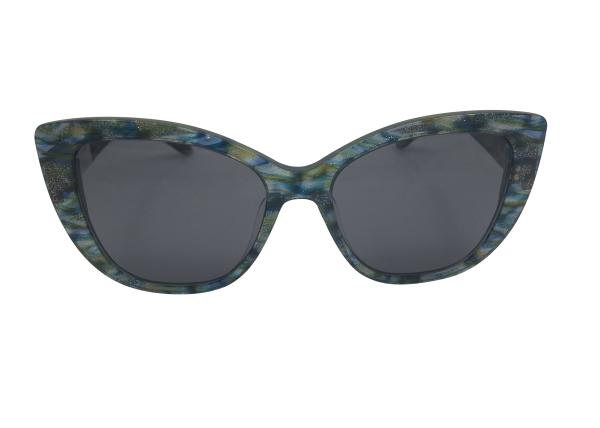 Buy cheap Cateye acetate sunglasses Men Women special green pattern UV 100% from wholesalers