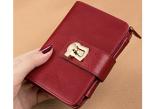 Purse lady short 2019 leather zipper folding card bag integrated fashion women's