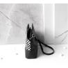 Buy cheap Horsehair Black And White Checkered Handbag 24cm Shoulder Bag With Detachable Strap from wholesalers