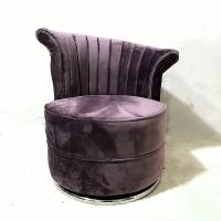 Buy cheap popular new design velvet fabric round upholstery single seat lounge chair for product