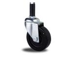 medium duty 4" expanding stem black rubber caster total brake,3 inch rubber