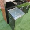 Buy cheap 3 Compartment Recycling Bin Pation Furniture Outdoor Metal Wood Waste bin Supplier Steel Trash Can Wholesale from wholesalers