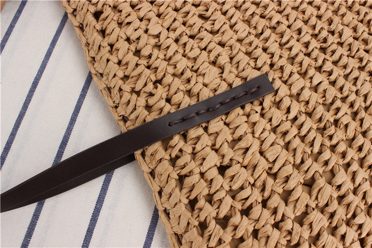CROSS-BORDER NEW LARGE CAPACITY CASUAL STRAW BAG JAPAN AND SOUTH KOREA SHOULDER BAG SOLID COLOR HAND-WOVEN BAG SEN