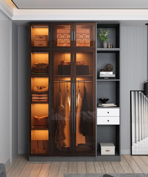 Buy cheap Home Bedroom Corner Glass Door Wardrobe Glass Almirah For Bedroom from wholesalers