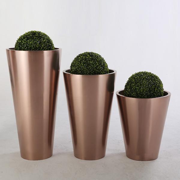 Buy cheap Height 1100mm Cone Stainless Steel Planter For Public Place Decorate from wholesalers