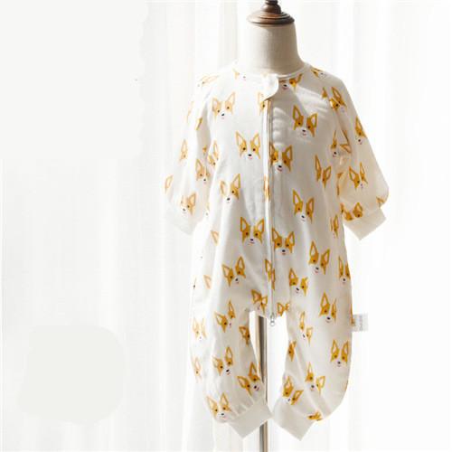 Buy cheap Anti Kicking Woven Muslin Baby Pajamas Animal Print Sleeping Bag 100% Cotton Material from wholesalers