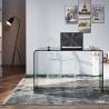 Buy cheap Modern Study Bent Glass Table Full Transparent Glass Furniture Table from wholesalers