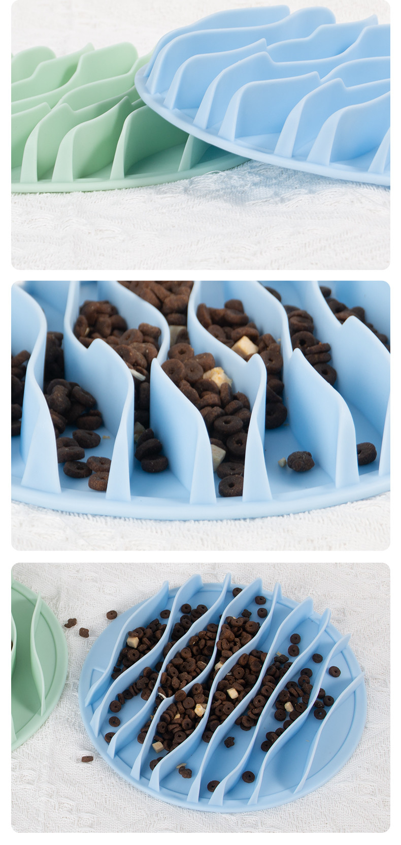 Pet Slow Food Bowl Dog Anti-Choking Slow Food Bowl Feeding Bowl Cat TPR Non-Slip Eating Bowl