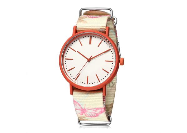 Buy cheap 3ATM Waterproof Nylon Band Watches Candy Color Print For Girl And Lady from wholesalers