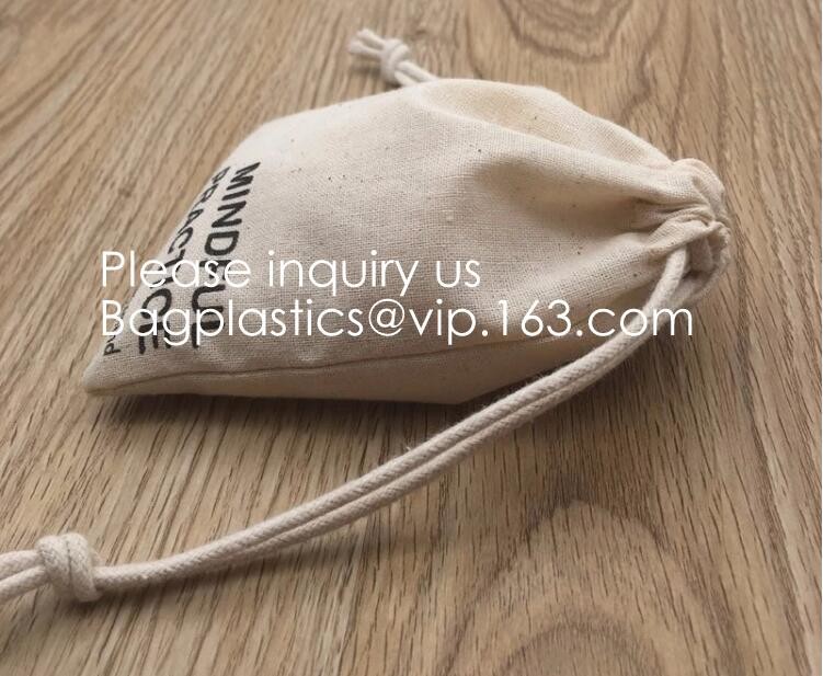 Organic Cotton Reusable Produce Bags, Biodegradable Eco-Friendly Bulk Bin Bags for Food - Small 5x7 - Sachet Bags, Fruit
