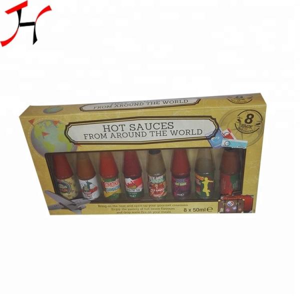 Buy cheap Custom Size Paper Food Packaging For Hot Sauces With Clear PVC Window from wholesalers