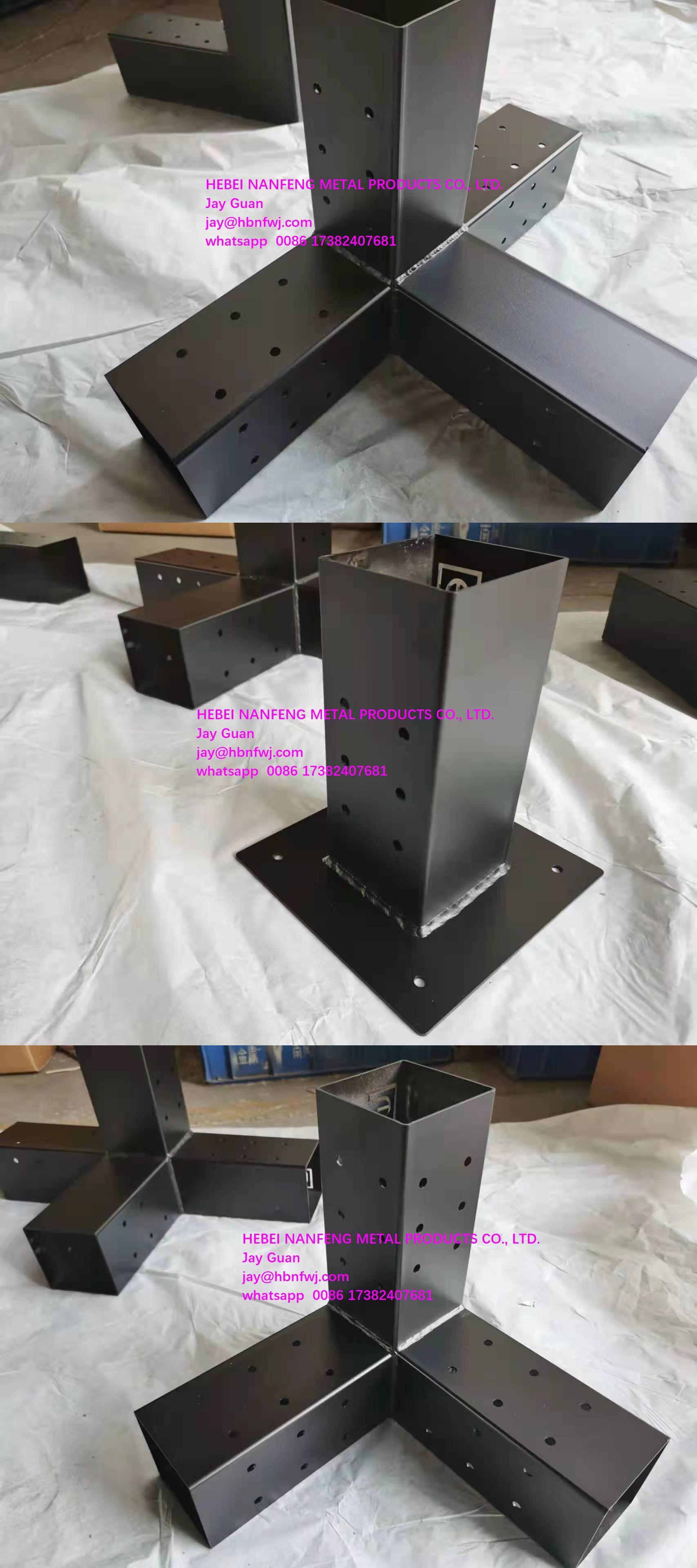 Stamping Process Elevated Wood Stand Kit for Pergola Durable Steel Brackets Included