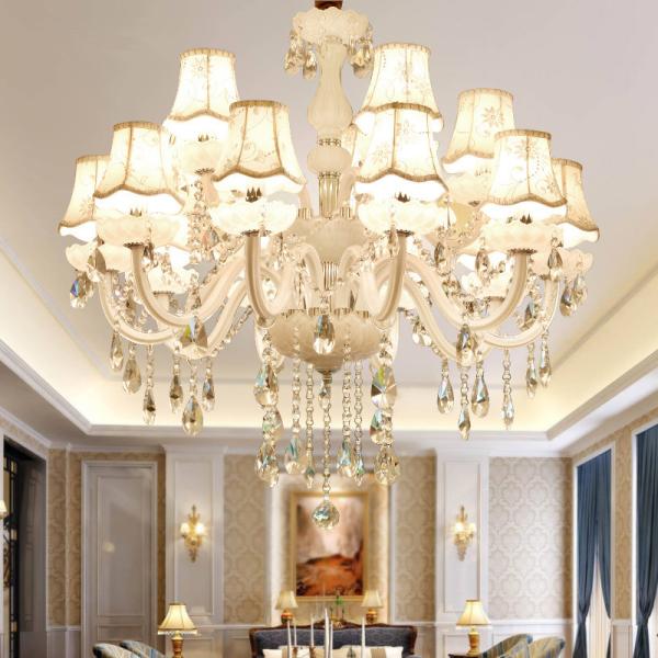 Buy cheap White crystal chandeliers for dining rooms with Flower lampshade (WH-CY-62) from wholesalers
