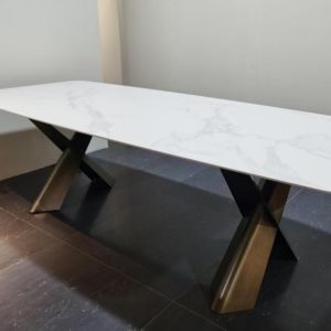 Buy cheap Modern Ceramic Marble Top Dining Table With Chair Rectangle Shape from wholesalers