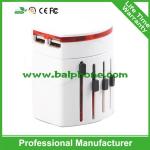 2016 new dual usb universal travel adapter with USA/Australia/Europe/UK
