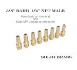 3/8" Barb X 1/4" NPT Male Brass Hose Barb