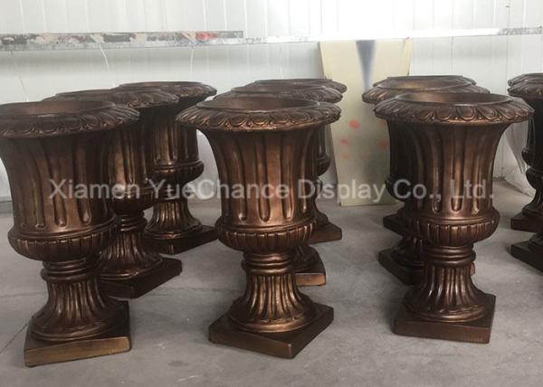 Buy cheap Custom Design Fiberglass Resin Statues Store Decorative Brown Fiberglass Flower Pots from wholesalers