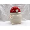 Buy cheap Sweet Treats Ceramic Christmas Cookie Jar Dolomite Red / White Food Container from wholesalers