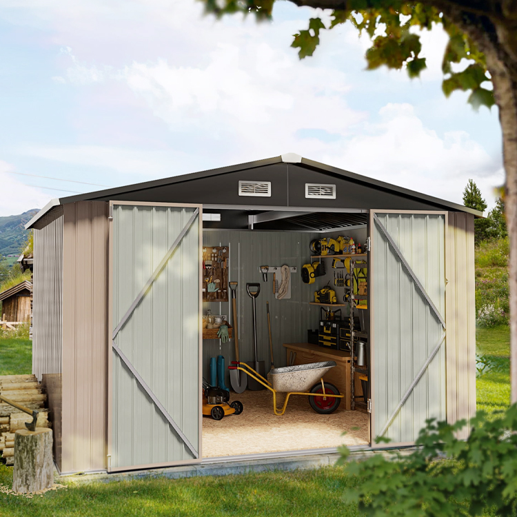 113*8.7*63 inch Modern Backyard Lawn Tool Shed House for Waterproof Garden Storage
