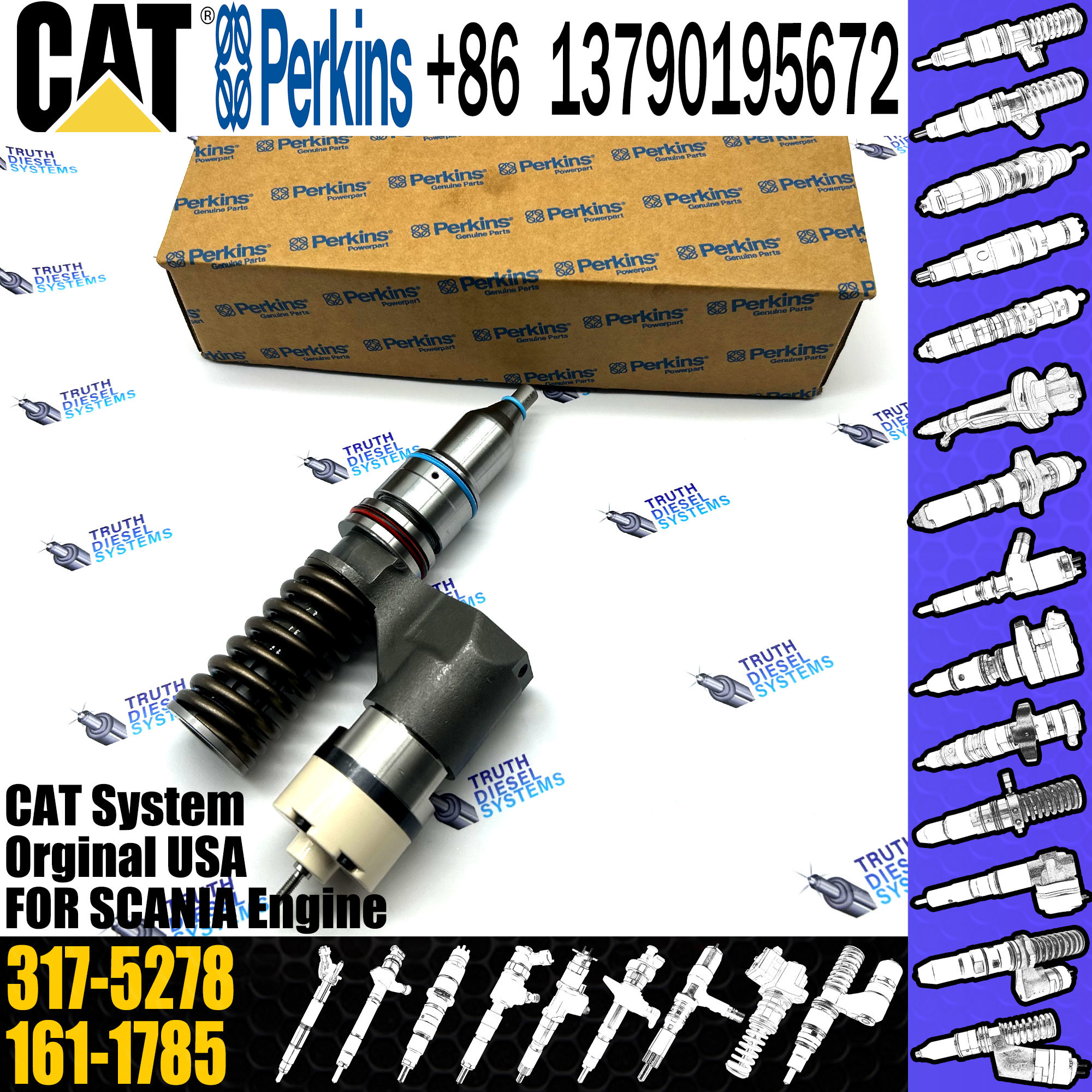 C10 C12 Diesel fuel Injector 153-7923 317-5278 350-7555 for Excavator