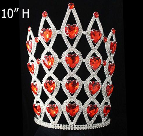 12 inch big round rhinestone crystal pageant crowns and tiara gift for party and