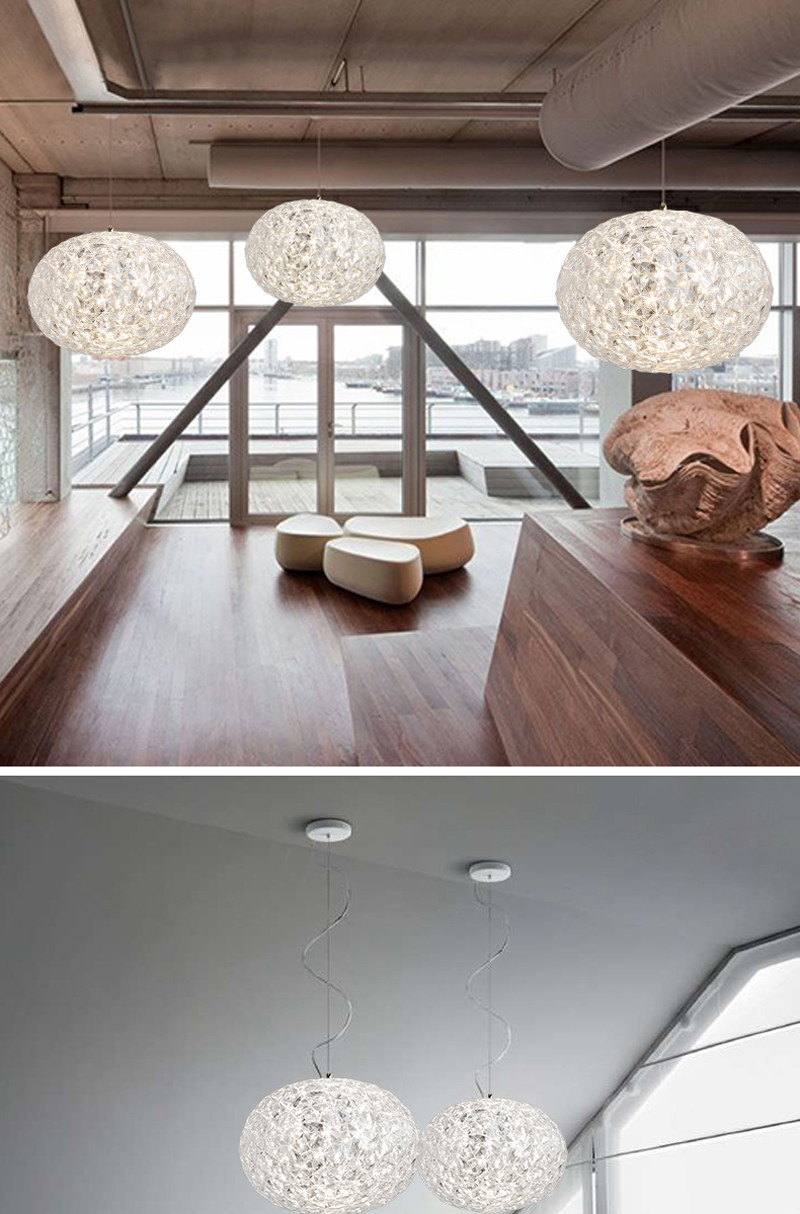 Post Modern Living room Acrylic Oval Ball Chandelier Bedroom Planet Suspension Lamp(WH-MI-385)