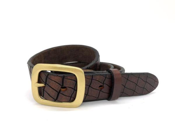 Buy cheap 1.5" Mens Casual Leather Belt Alloy Buckle Debossed Logo from wholesalers