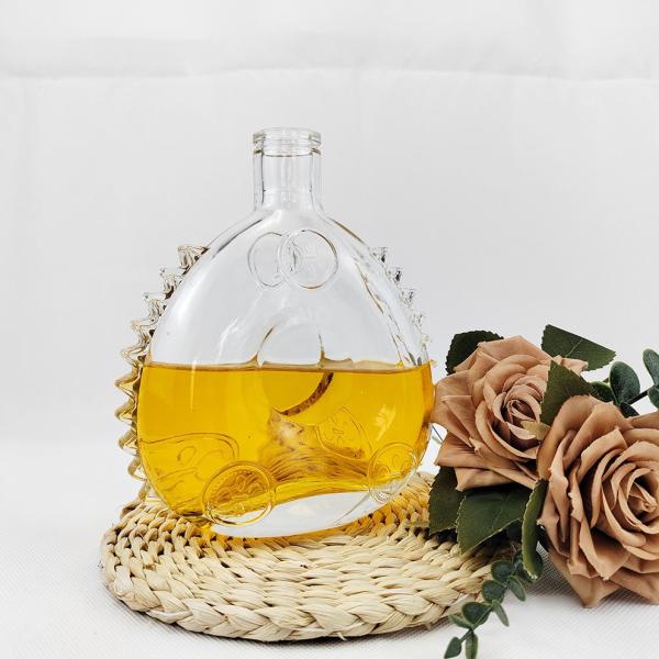 Buy cheap Special Craftsmanship Brandy Bottle Unique Flat Round Design with Crystal Flower Shape from wholesalers
