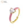 Buy cheap Enamel Heart Diamond Rings , Opening Adjustable Zircon Love Heart Band Ring from wholesalers